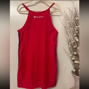 NWT Champion Red Persuasion Sporty Dress. Blue/White Stripes Down the Side.
